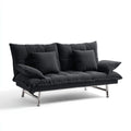 Sofa, 3- fotela czarny 180 x 90 x 85 cm z pokrywą i stalową ramą