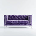 Sofa, 2-osobowa Chesterfield Sofa Lila 170 x 86 x 78 cm poliestrowy aksamitny prostokąt