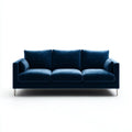 sofa 3-osobowa Ciemnoniebieski 210 x 90 x 85 cm Aksamitny poliester prostokątna