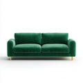 Sofa, 2-osobowa kanapa zielony 170 x 85 x 82 cm poliestrowy sznurek pokrywy prosty kształt