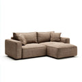 Sofa, Kanapa narożna z rekamierem taupe 240 x 160 x 85 cm poliestrowy prostokątna
