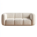 Sofa, 3-osobowa kanapa śmietana 230 x 95 x 72 cm poliestrowy bookle prostokątna
