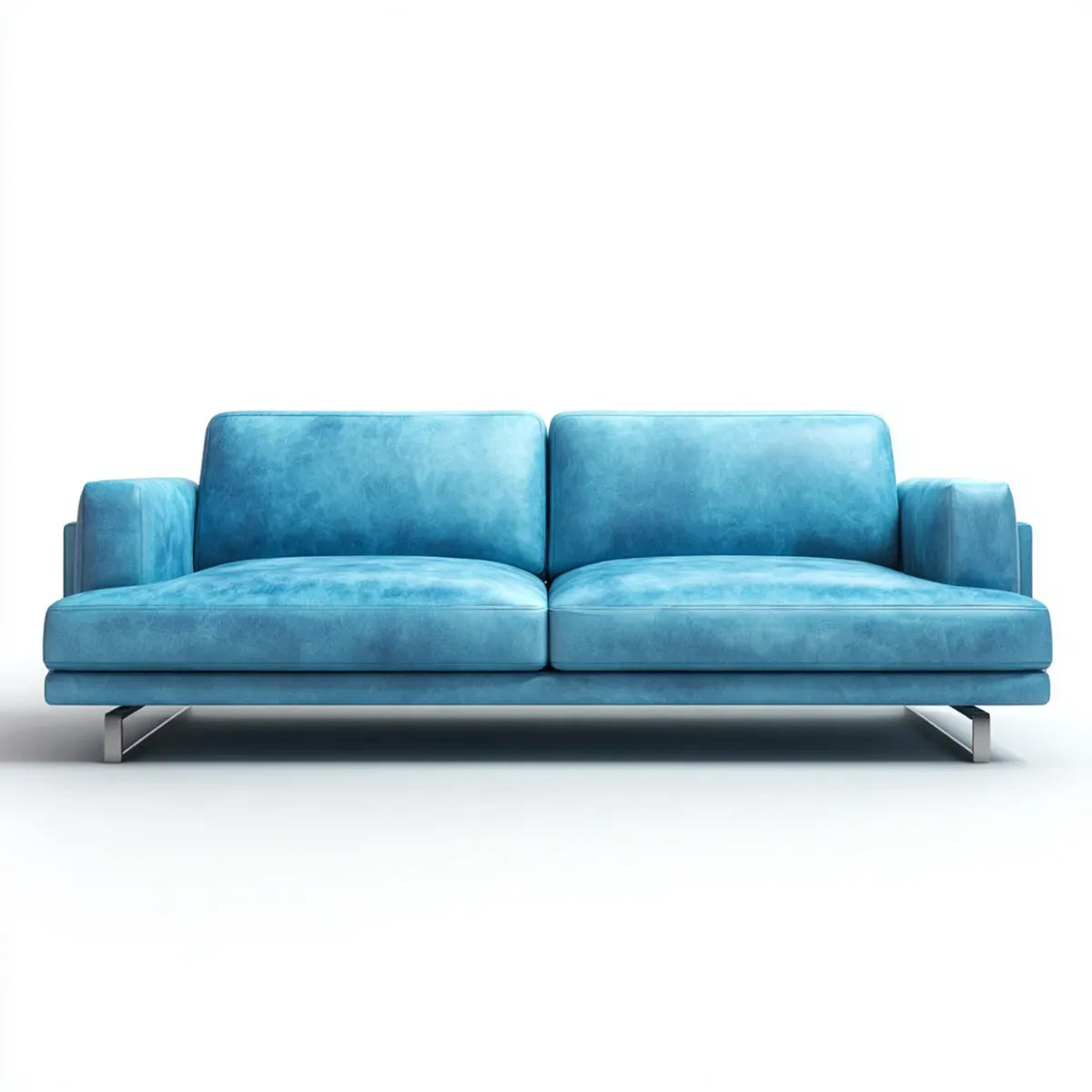 Sofa, 3- fotela sofa niebieski 220 x 95 x 85 cm poliester włącznie prostokątna